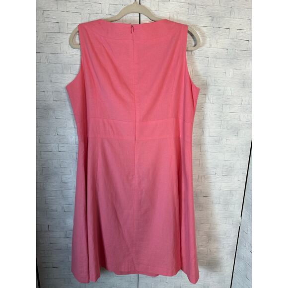 Chadwick’s Boston women’s linen dress sleeveless fit & flare plus size summer - Picture 4 of 11